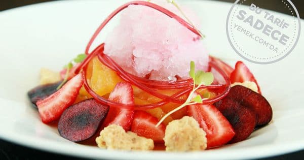 Poşe Şeftali ve Kirazlı, Şampanyalı Granita
