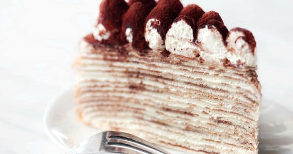 Tiramisu Mille Crepe Cake