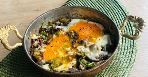 Kavurmalı Pırasalı Yumurta