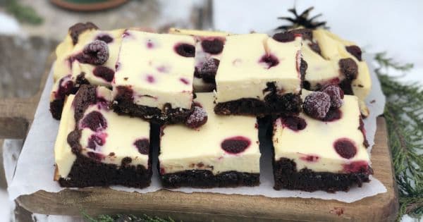 Frambuazlı Lor Peynirli Brownie