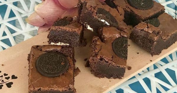 Oreolu Beyaz Çikolatalı Brownie