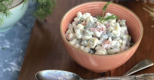 Köz Biberli Patlıcanlı Makarna Salatası