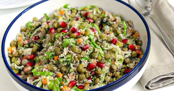 Bulgurlu Yeşil Mercimek Salatası