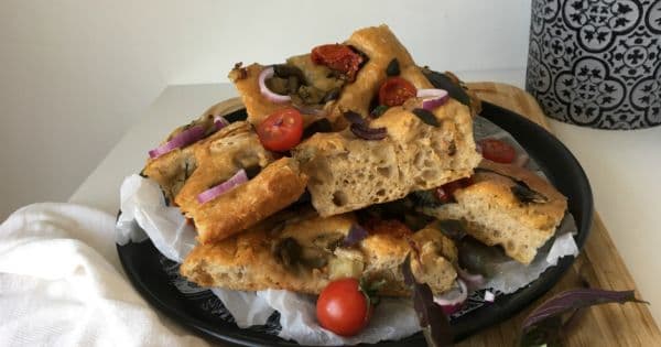 Köz Patlıcanlı Focaccia