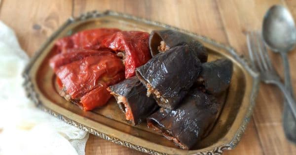 Kuru Patlıcan ve Biber Dolması