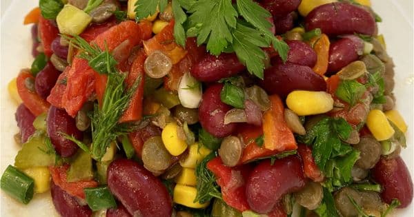 Meksika Fasulyeli Mercimekli Salata