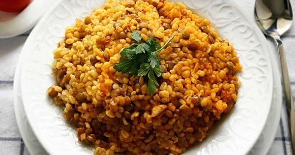 Yeşil Mercimekli Bulgur Pilavı