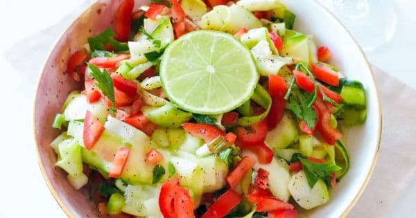 Asitte Pişmiş Kabak Salatası