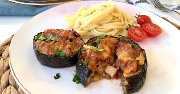 Tavuklu Mantarlı Patlıcan Dilimleri