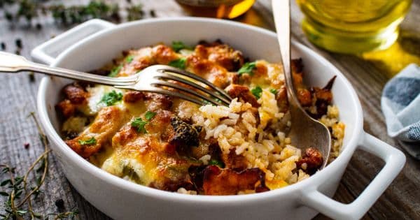 Mantarlı Kaşarlı Pilav