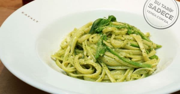 Pesto Soslu Makarna (Linguine al Pesto a)