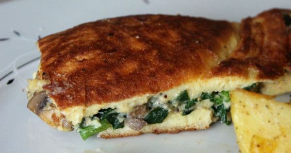 Ispanaklı & Mantarlı Mısır Unlu Omlet