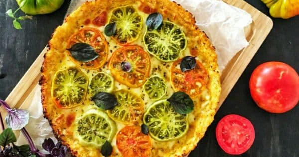 Yeşil Domatesli Karnabahar Pizza