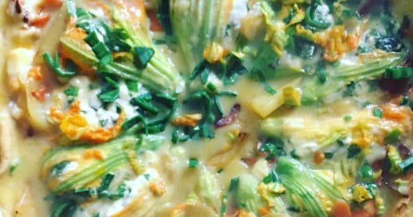 Kabak Çiçekli Sebzeli Omlet
