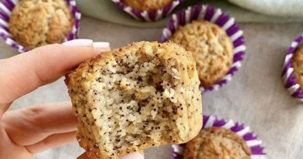 Haşhaşlı Limonlu Şekersiz Muffin
