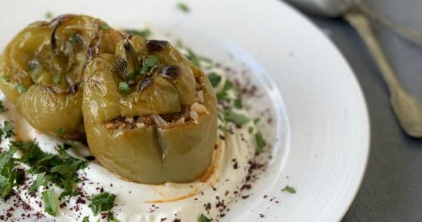 Fırında Kıymalı Biber Dolması