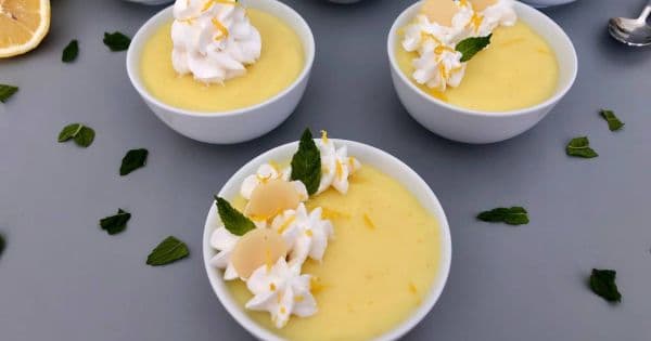 Beyaz Çikolatalı Limonlu Muhallebi