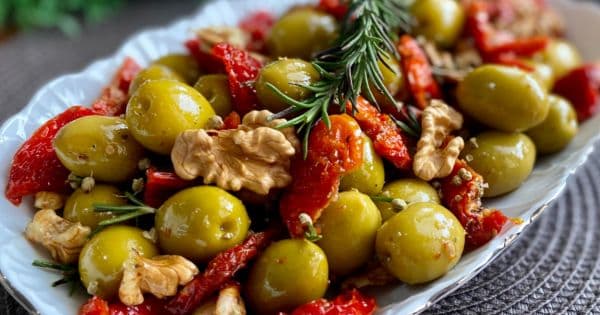 Kuru Domatesli Cevizli Zeytin Salatası