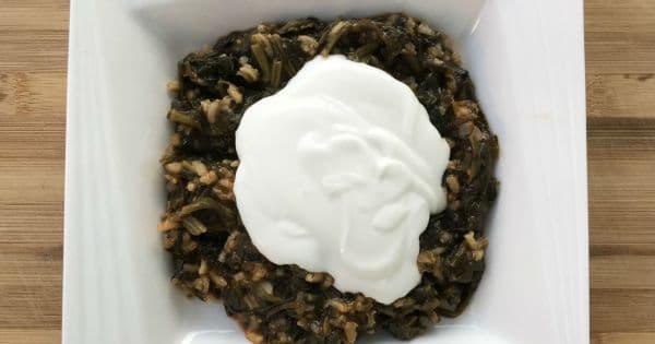 Pirinçli Salçalı Ispanak Yemeği
