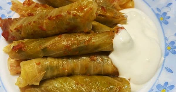 Kıymalı Beyaz Lahana Sarması