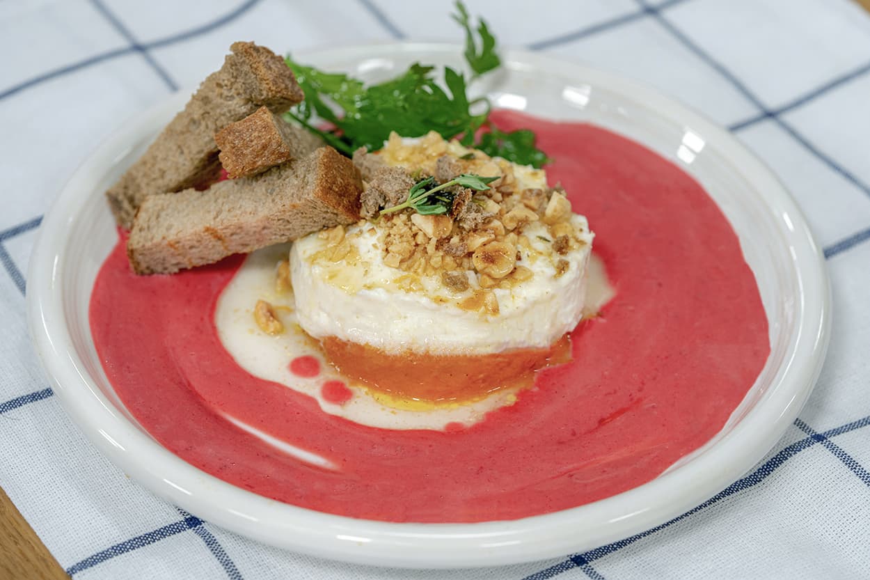 Frambuaz Soslu Keçi Peynirli Bal Kabağı