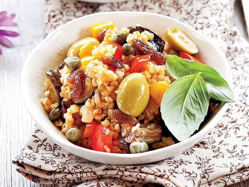 Biberli, Patlıcanlı Bulgur Pilavı