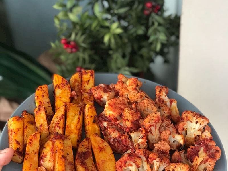 Fırında Soslu Karnabahar Ve Patates