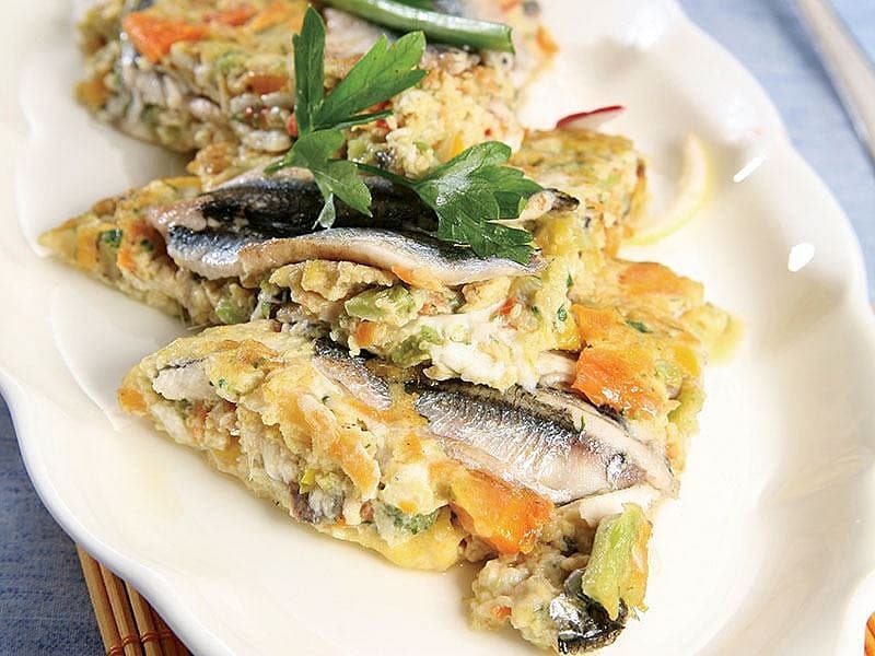 Hamsili Ve Sebzeli Omlet