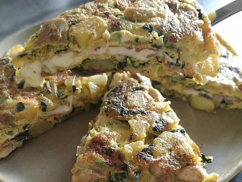 Ispanaklı Mantarlı Omlet