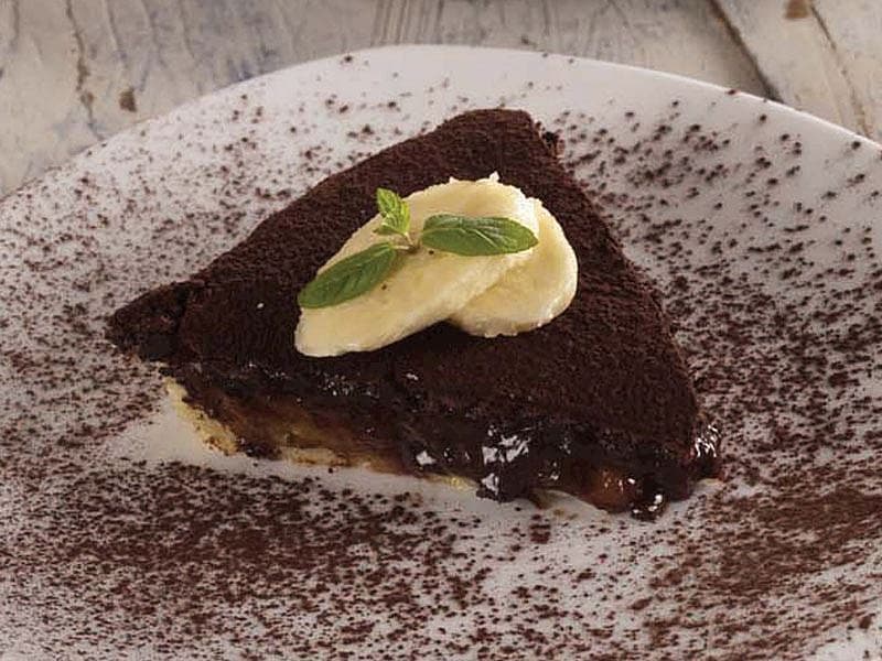 Karamelize Muzlu Ve Çikolatalı Tart