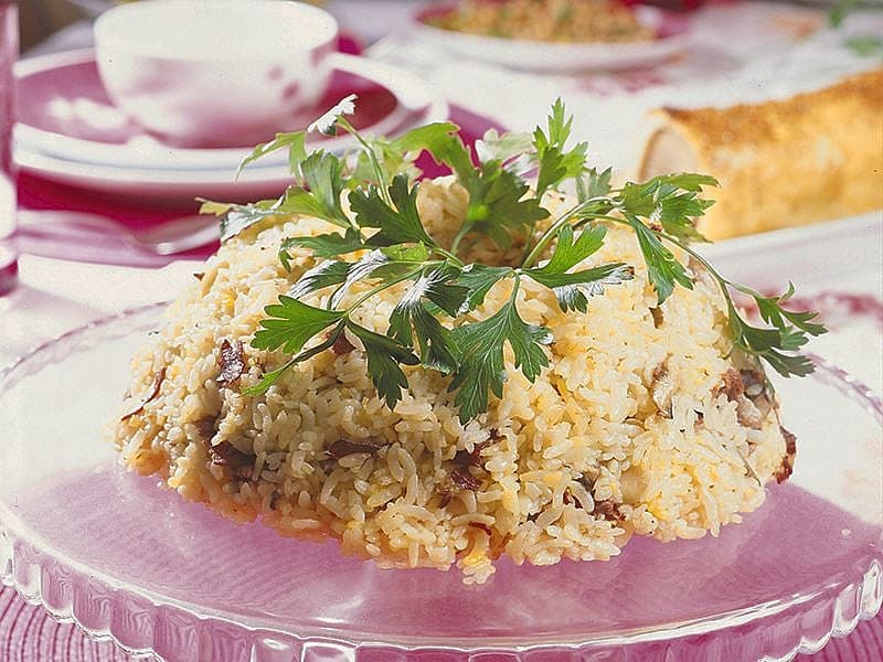 Mantarlı Ve Pastırmalı Pilav