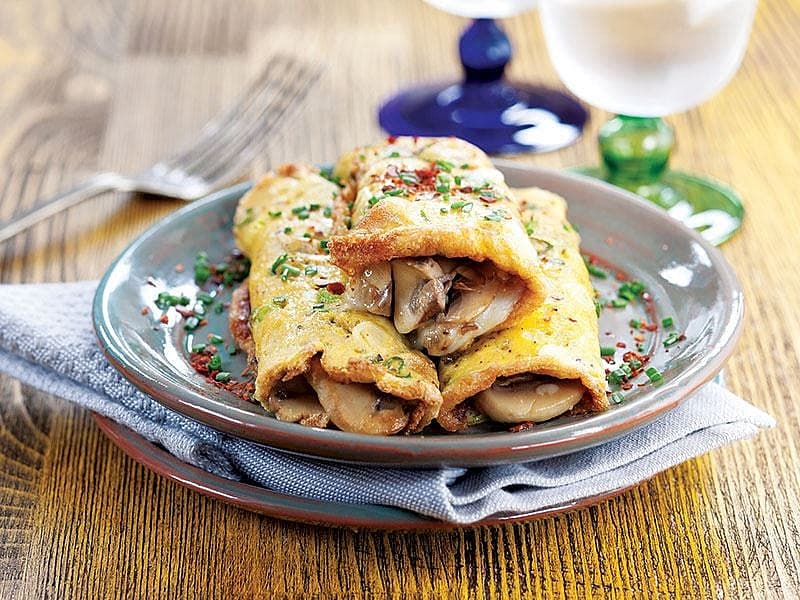 Yenibaharlı Ve Mantarlı Omlet