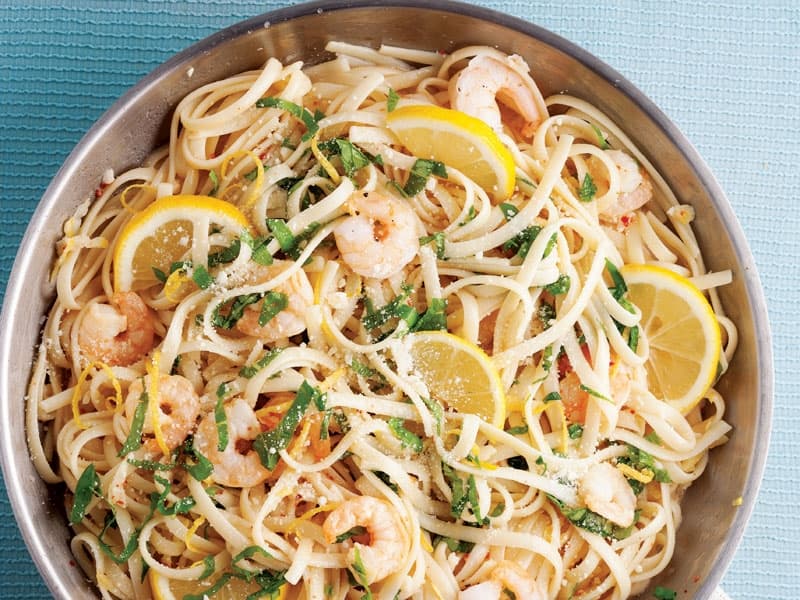Limon Soslu Karidesli Spagetti