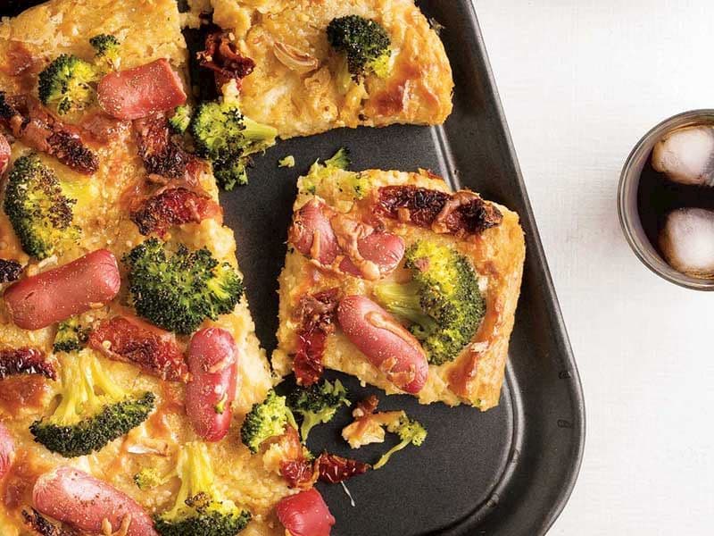 Sosisli Brokolili Mısır Unlu Tart